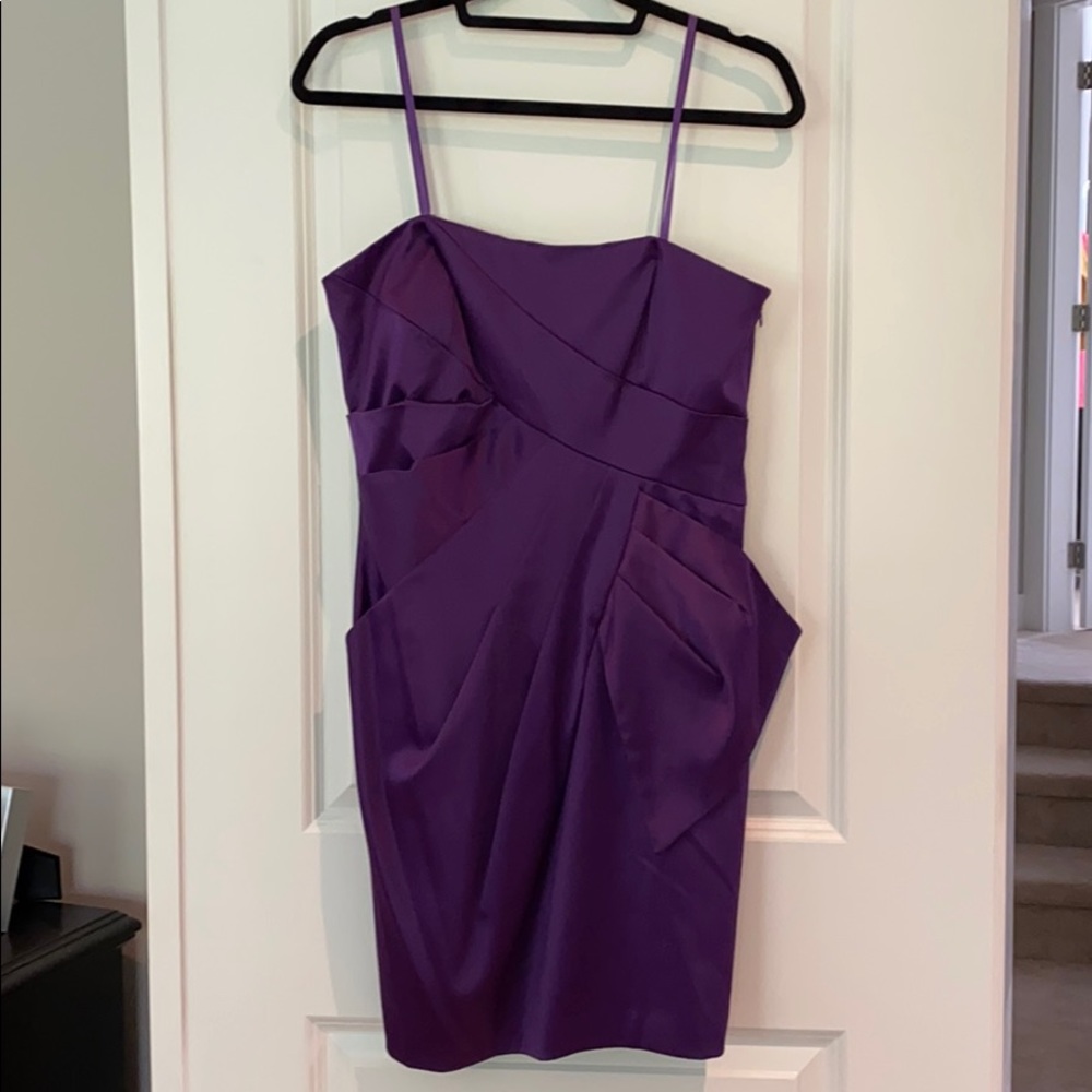 Strapless purple jewel toned dress